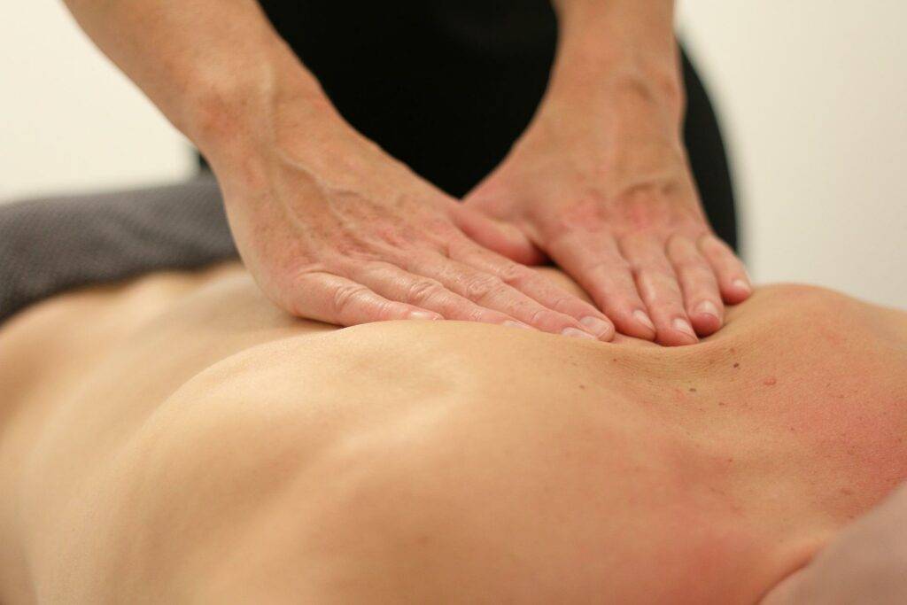 Massage therapy to the back